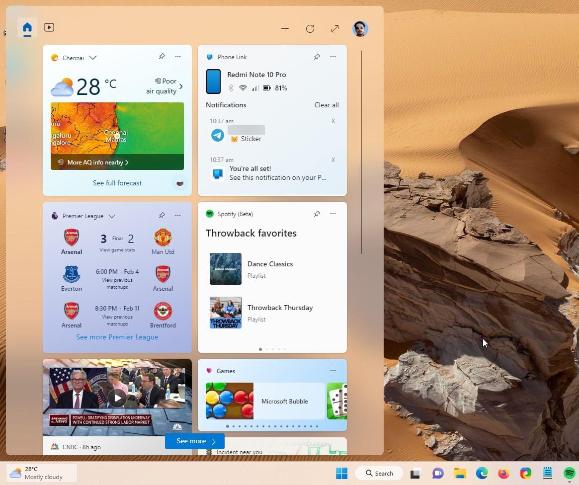 Spotify and Phone Link are the first apps to support Widgets in the Windows 11 Insider... Phone-Link-widget-for-Windows-11.jpg