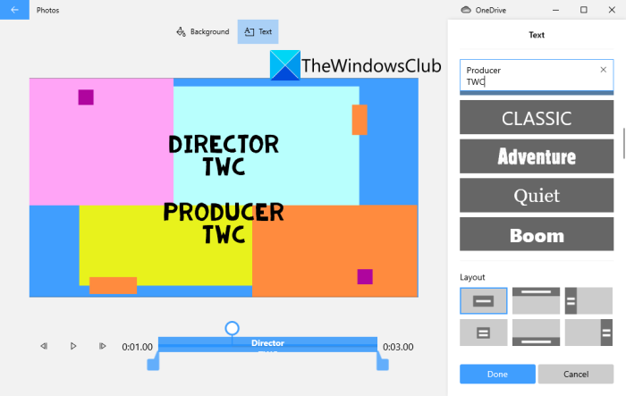 How to create Movie Credits in Windows 11/10 photos-video-editor-create-movie-credits-windows-11-10-3.png