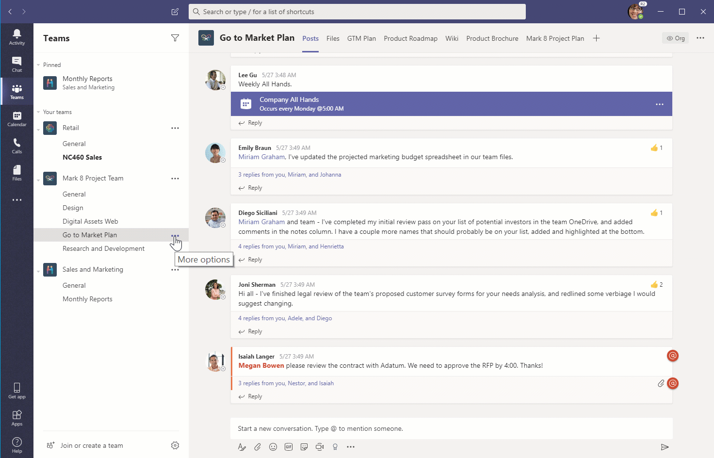 What is New in Microsoft Teams announced at Ignite 2019 Pinned%20Channels.gif
