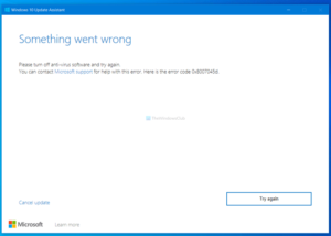Something went wrong, Please turn off anti-virus software and try again, 0x8007045d pllease-turn-off-antivirus-software-try-again-300x214.png