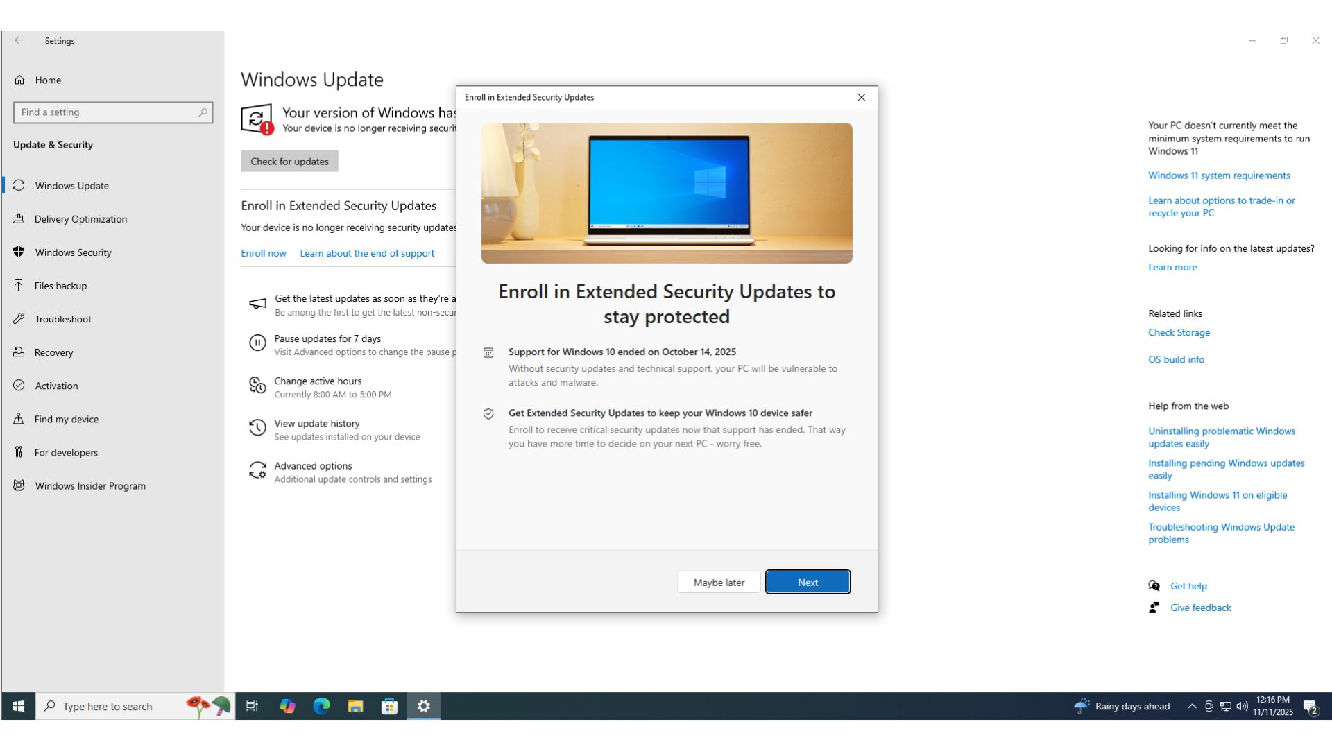 How to sign up for Windows 10 ESU, now rolling out Pop-up-window-showing-why-users-should-Enroll-in-Windows-10-ESU.jpg