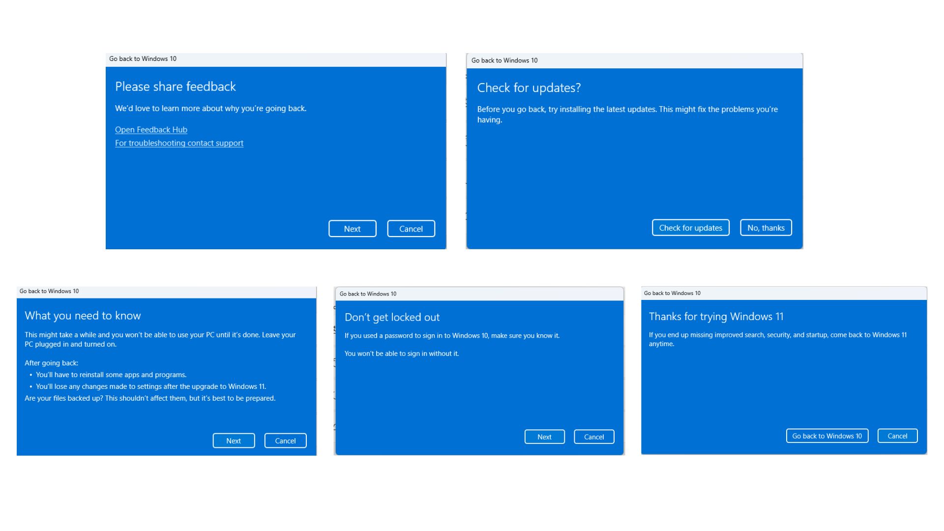 Can you still bypass Windows 11 requirements as Windows 10 hits EOL? We tested it Popups-that-show-up-when-going-back-to-Windows-10-from-Windows-11.jpg