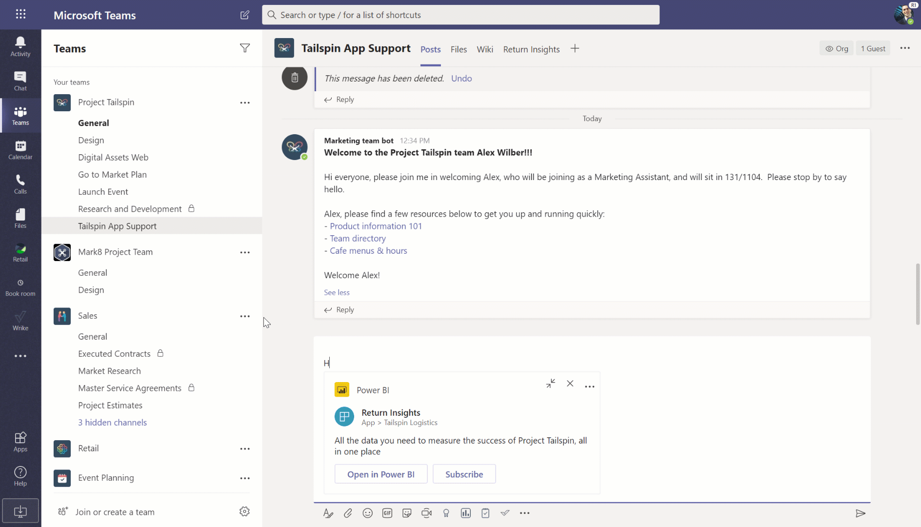 What is New in Microsoft Teams announced at Ignite 2019 Power%20BI%20adaptive%20card_20191025.gif