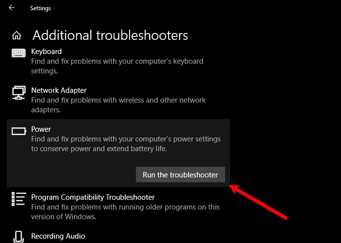Battery Saver not working on Windows 10 Laptop Power-troubleshooter.jpg