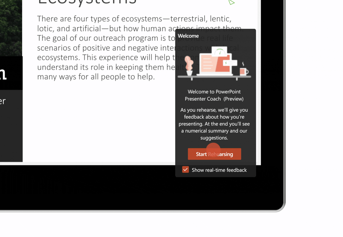 Storage issues Microsoft 365 family PowerPoint-Rehearsal.gif
