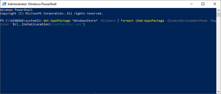 Microsoft: don't remove the Microsoft Store app powershell-register-windows-store.png