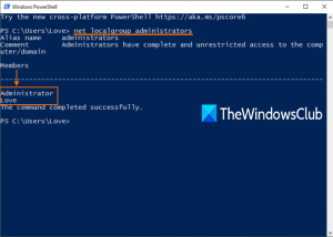 How to check if a user account is an Administrator in Windows 10 powershell-window-300x214.png