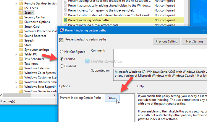 How to prevent users from indexing Specific Paths in Search Index on Windows 10 prevent-users-indexing-specific-paths-search-index-3.png