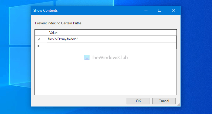 How to prevent users from indexing Specific Paths in Search Index on Windows 10 prevent-users-indexing-specific-paths-search-index-4.png