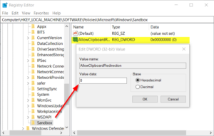 How to enable or disable Printer Sharing in Windows Sandbox in Windows 10 printer-sharing-registry-entry-300x191.png