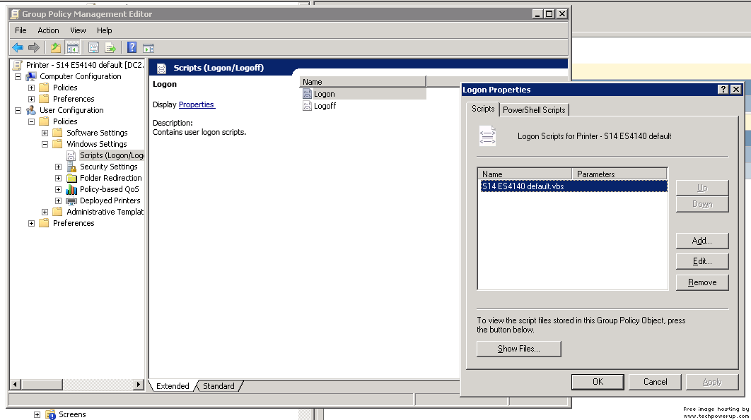 Default Printer function does not work correctly, how do I fix it? Printerscrupt.png