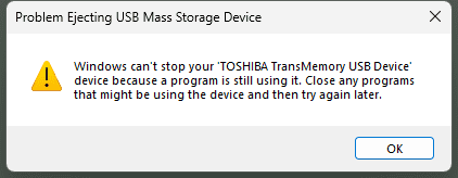 Windows 11 Task Manager is preventing the Safely Remove Hardware feature problem-ejecting-usb.png