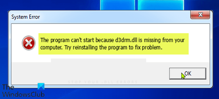 Program can’t start because d3drm.dll is missing – Legacy Game error Program-cant-start-because-d3drm.dll-is-missing.png