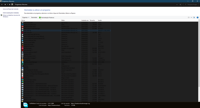 Control panel remove programs in dark mode unreadable Programas-e-Recursos.png