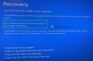The operating system cannot be booted because of important system driver errors qevbda.sys-Blue-Screen-300x198.jpg