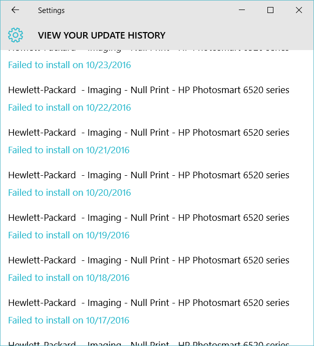 HP Printer Update Fails with  Error 0x800703e3.  There are no updates to hide when using... qslJT.png