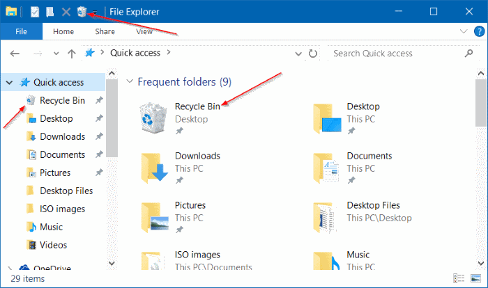 Quick Access suddenly looks different? Update or did i "break" something? quick-access-looks-different-pin-recycle-bin-quick-access-quick-access-toolbar-windows-10-step01.png