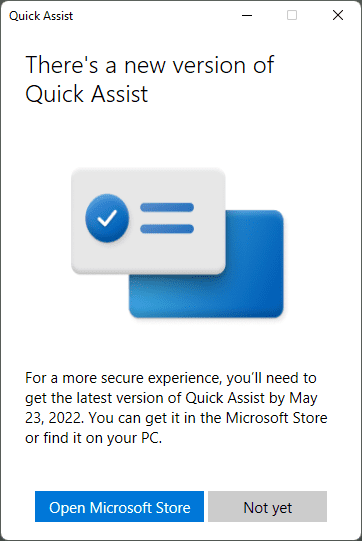 Microsoft's replaces bundled Quick Assist app with Microsoft Store version quick-assist-notification.png