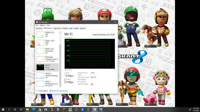 OK. What is going on with the Wi-Fi throughput graph in the task manager? However, I... r8k00446il991.png