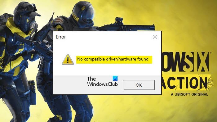 Rainbow Six Extraction keeps saying No compatible driver/hardware found Rainbow-Six-Extraction-No-Compatible-Driver-Hardware-Found.jpg
