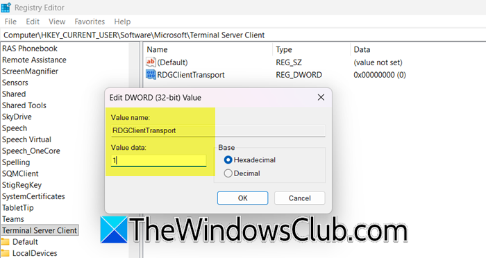 Remote Desktop Connection error code 0x3000008 RDGClientTransport.png