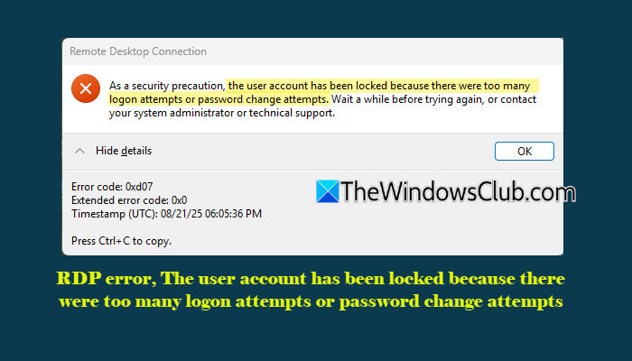 RDP error, The user account has been locked because there were too many logon attempts RDP-error-The-user-account-has-been-locked.png