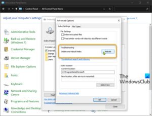 How to rebuild Search Index in Windows 10 Rebuild-Search-Index-via-Control-Panel-300x229.jpg