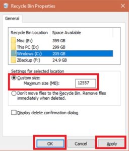 How to change Recycle Bin Storage Size in Windows 10 Recycle-Bin-storage-space-setting_1-256x300.jpg
