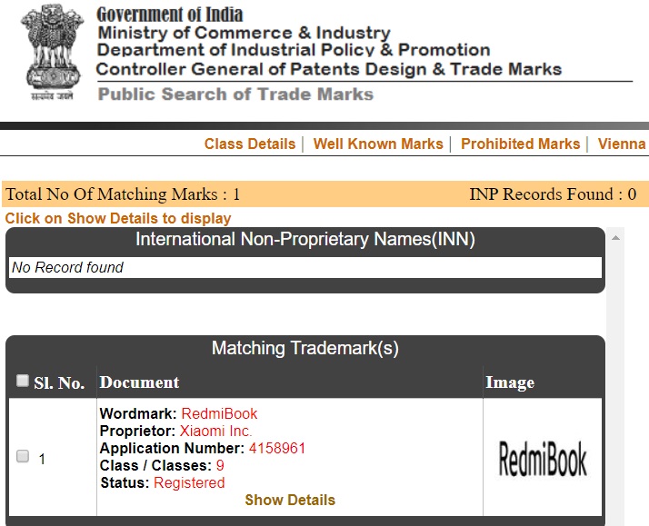 Xiaomi to sell Windows 10 PCs outside China, starting with India RedmiBook-trademark.jpg