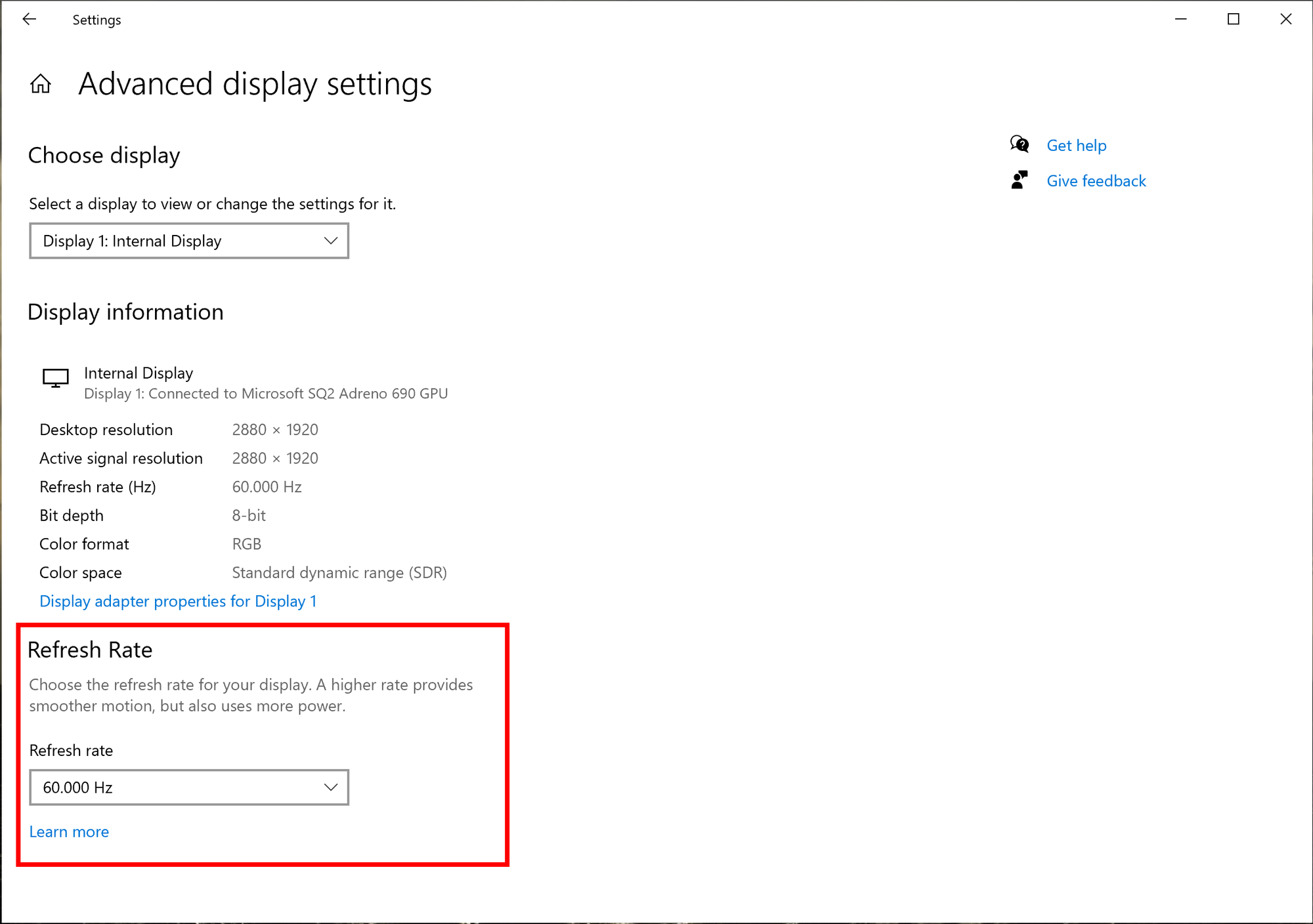 Windows 10 Insider Preview Build 20236.1000 (rs_prerelease) - Oct. 14 refresh-rate.png