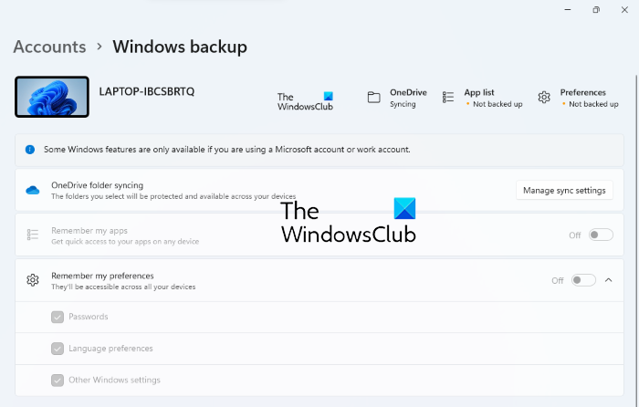 Remember my apps and preferences greyed out in Windows 11 Remember-my-apps-preferences-greyed-out-1.png