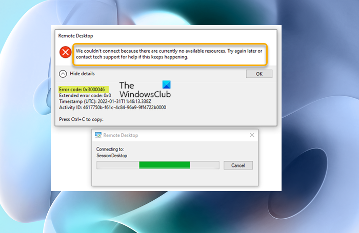 Fix Remote Desktop Error Code 0x3000046 on Windows computers Remote-Desktop-Error-Code-0x3000046-1.png