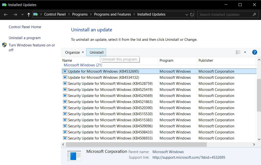Windows 10 botched update causes internet and sound issues Remove-Windows-10-patch.jpg