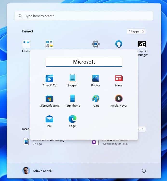 Windows 11 Insider Preview Build 22579 lets you name folders in the Start Menu, adds CD... rename-folders-in-start-menu-windows-11.jpg