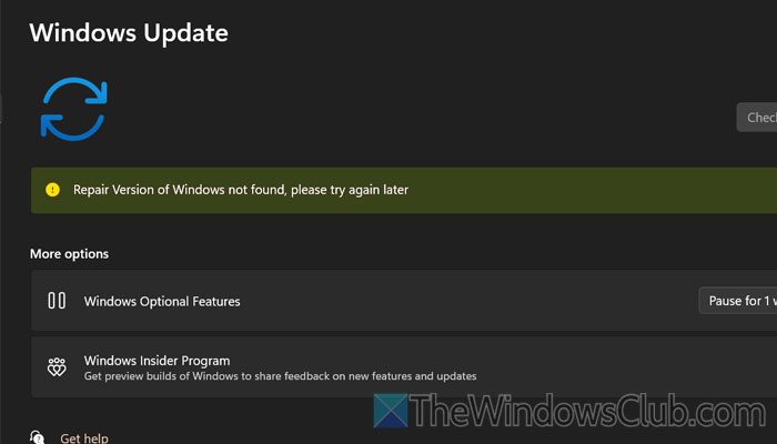 Repair Version of Windows not found in Windows 11 Repair-Version-of-Windows-not-found.jpg