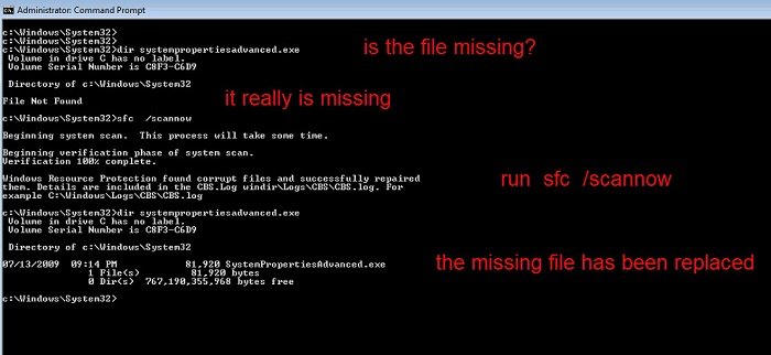 File does not have a program associated with it for performing this action – Recycle bin error Replace-System-Program-using-SFC-tool.jpg