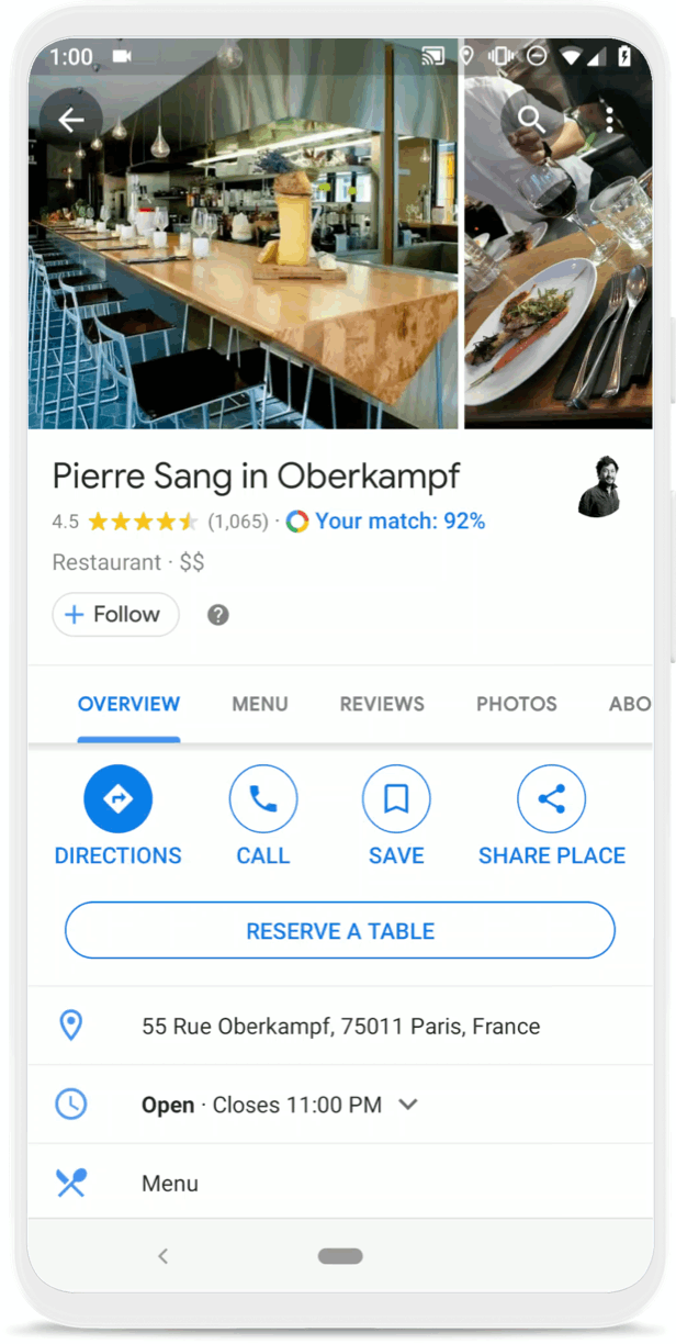 Google Maps augmented reality (AR) Live View feature now available reserve_topdish_sm.gif