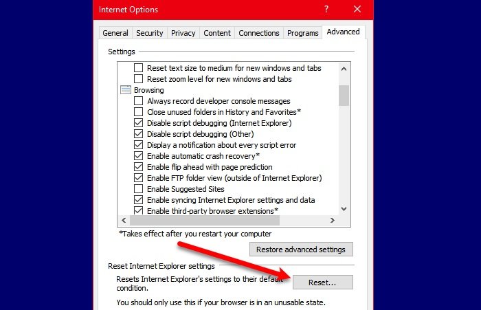 Fix Long-Running Script error on Internet Explorer 11 reset-Internet-Explorer.jpg