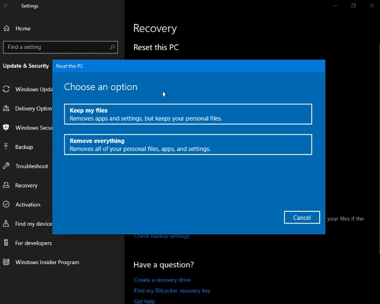 What’s new in Windows 10 Build 18312 for Insiders Reset-PC-page.jpg