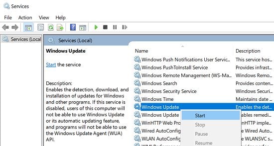 Windows 10 version 20H2 to upgrade to 21H1 fails at 70% restart-windows-update-service.jpg