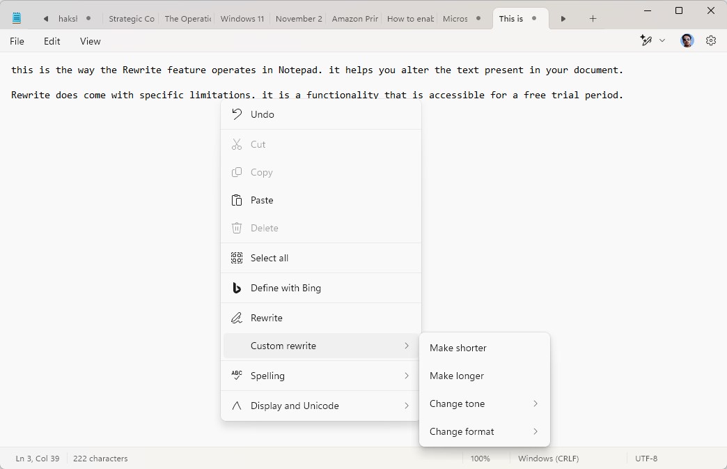 Here's a closer look at Rewrite AI in Notepad rewrite-notepad-right-click-context-menu.jpg