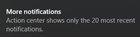 Is there a way to get more than the max 20 notification in the 'Action center' rKrt8WsUYg56o7nDYl0lpnFGMXFAKfC9SsmS9OcEeik.jpg
