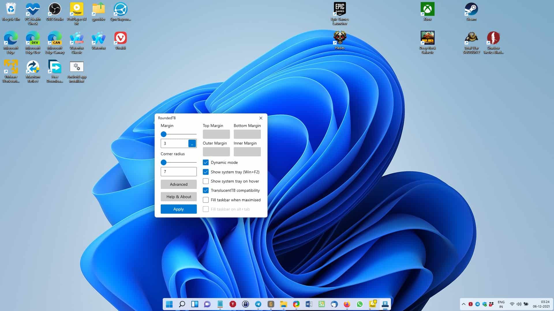 Customize the Windows 11 taskbar, transform it into a dock with RoundedTB RoundedTB-dock-for-Windows-11.jpg