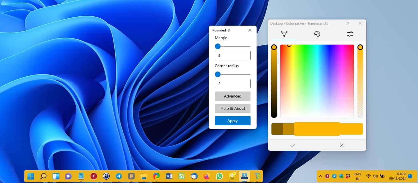 Customize the Windows 11 taskbar, transform it into a dock with RoundedTB RoundedTB-TranslucentTB-compatibility.jpg