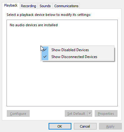after latest update, all of my audio devices just disappeared Rs5mBOE.png