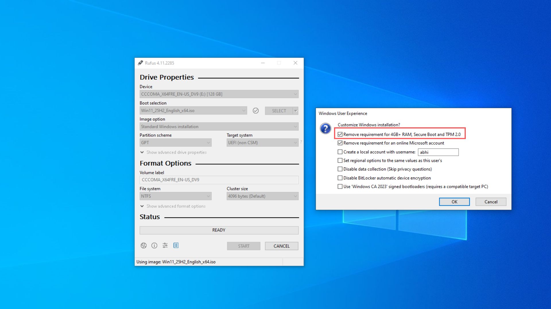 Can you still bypass Windows 11 requirements as Windows 10 hits EOL? We tested it Rufus-bypasses-Windows-11-minimum-requirements.jpg