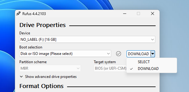How to block Windows 11 from encrypting drives during installation rufus-download-windows.png