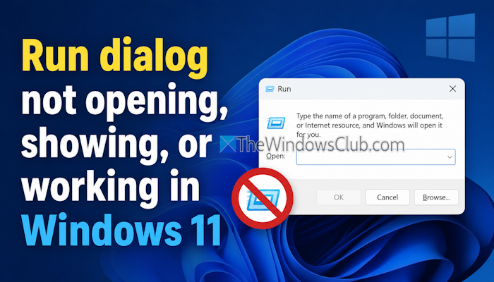 Run dialog not opening, showing, or working in Windows 11 [Fix] run-dialog-not-opening-working-showing.png