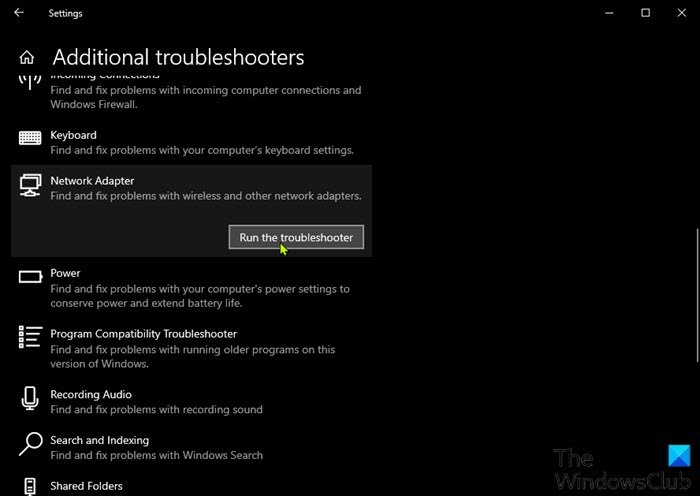 WiFi Adapter not working on Windows 11/10 computer Run-Network-Adapter-Troubleshooter.jpg