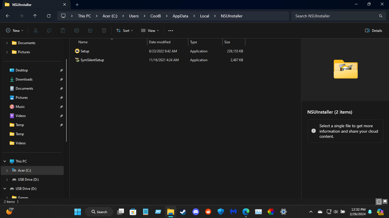Mysterious NSUInstaller folder in Local folder in AppData rVwkl2z4DUFwXx1vZqCFTKr%2BE4FGAIW4uXXC5f1%2BkZeui9yoplT5R8wgoAQbRbqRVrDD53FseJe26CckuAb%2FZ2U%3D.png